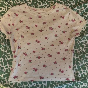 Arizona Jean Company Cream Floral Women’s Tee